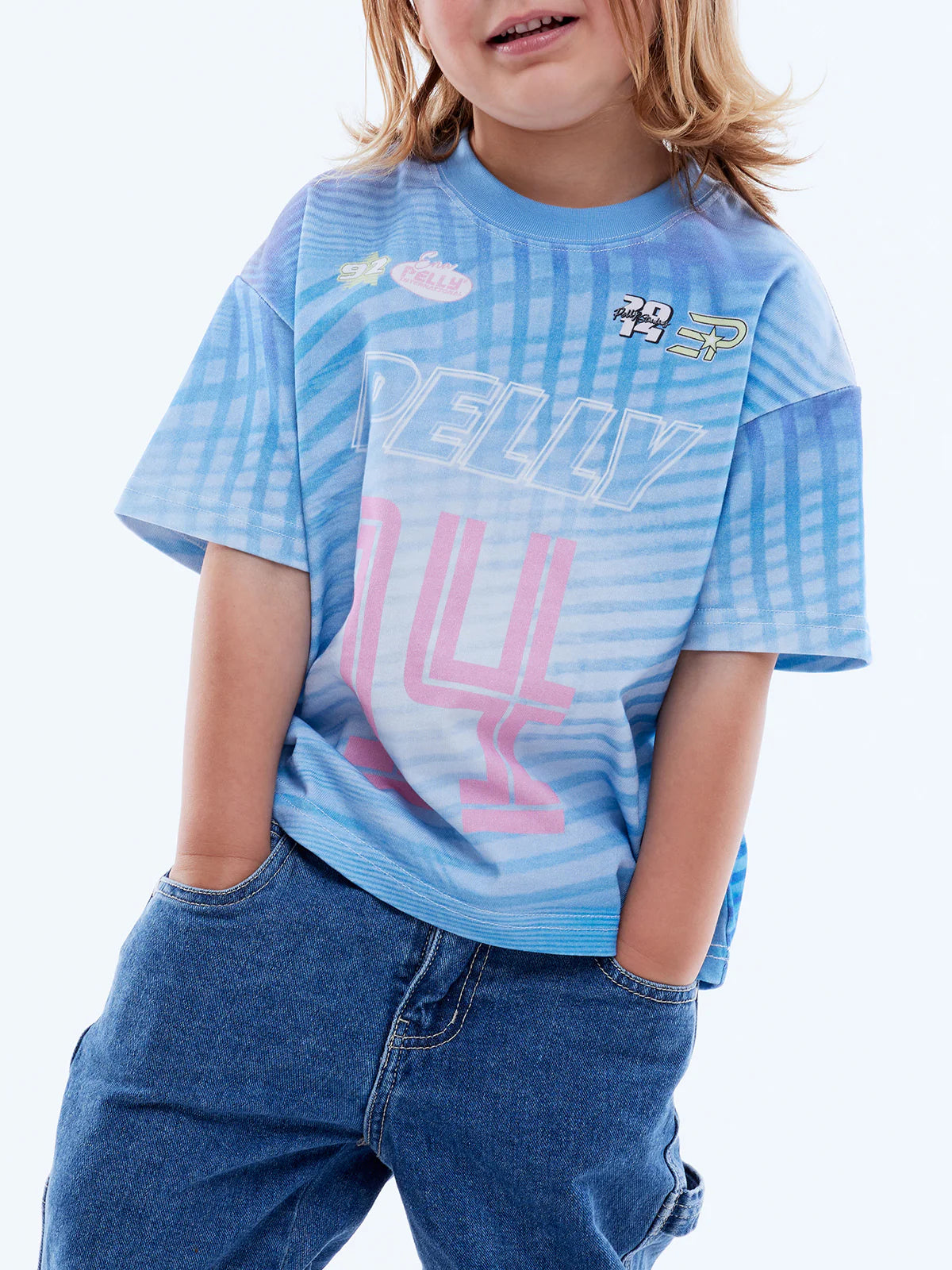 pink & blue Kids Solar Tee by Ena Pelly