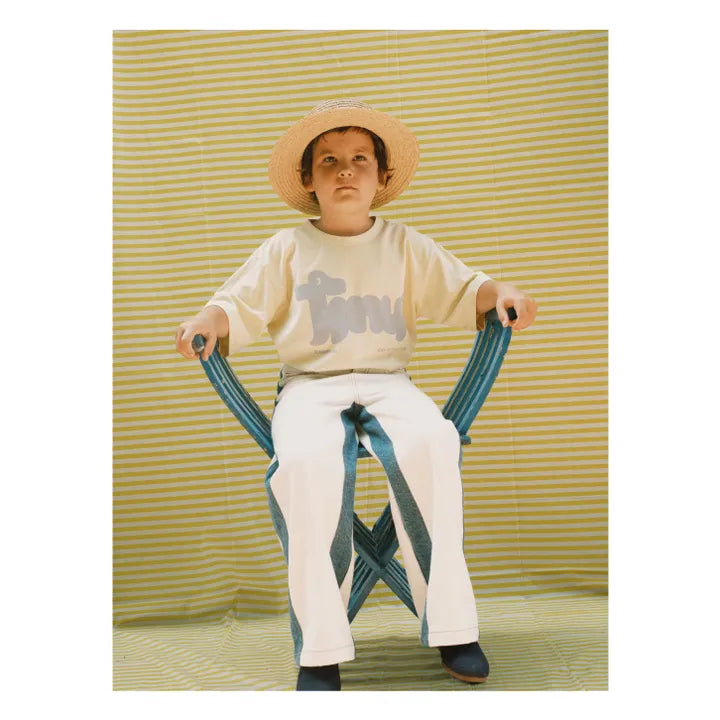 Front view Tiny Dog Graphic Tee - Dusty Yellow