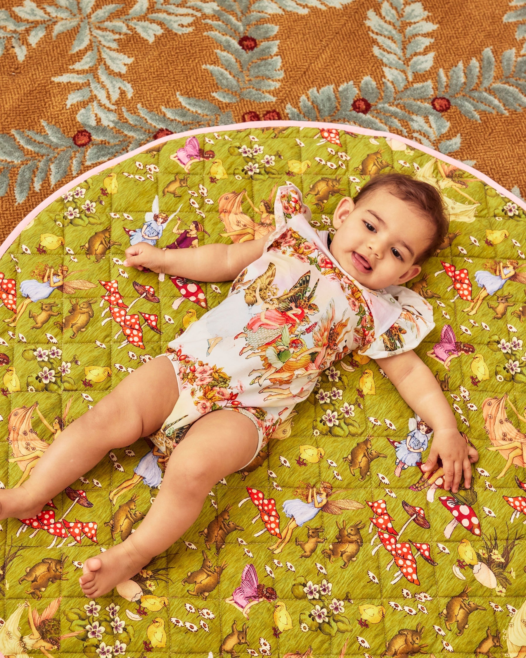 buy Kip&Co X Fairyland Friends Forever Organic Short Sleeve Frill Romper by Kip & Co online Australia