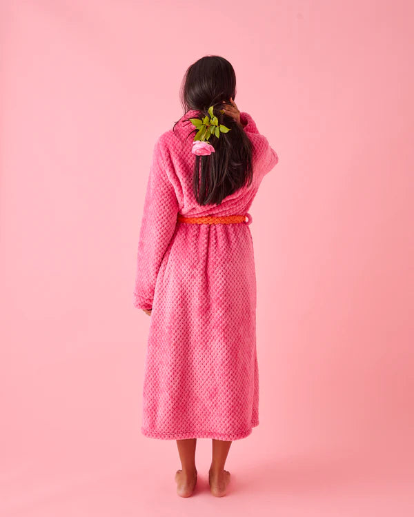 model wearing Kiss Me Adult Cosy Robe by Kip & Co