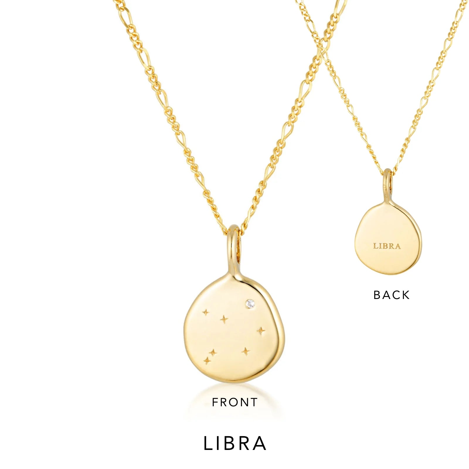 Zodiac Libra Necklace Gold by Linda Tahija