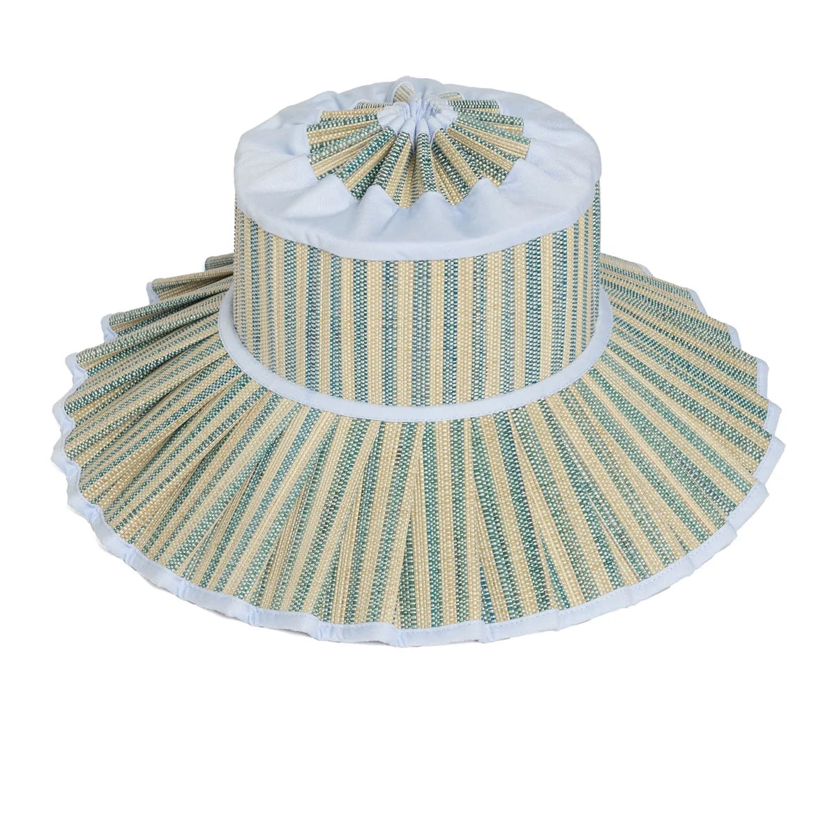 Island Capri Hat - La Dolce Vita - Lorna Murray top down view of blue grass hat