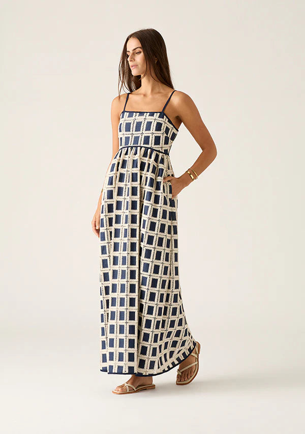Lara Crochet Maxi Dress MOS The Label in Navy