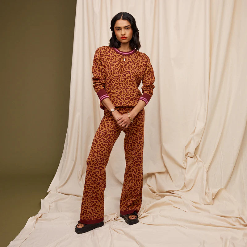 Leopard print Odette knit sweater by Sage and Clare
