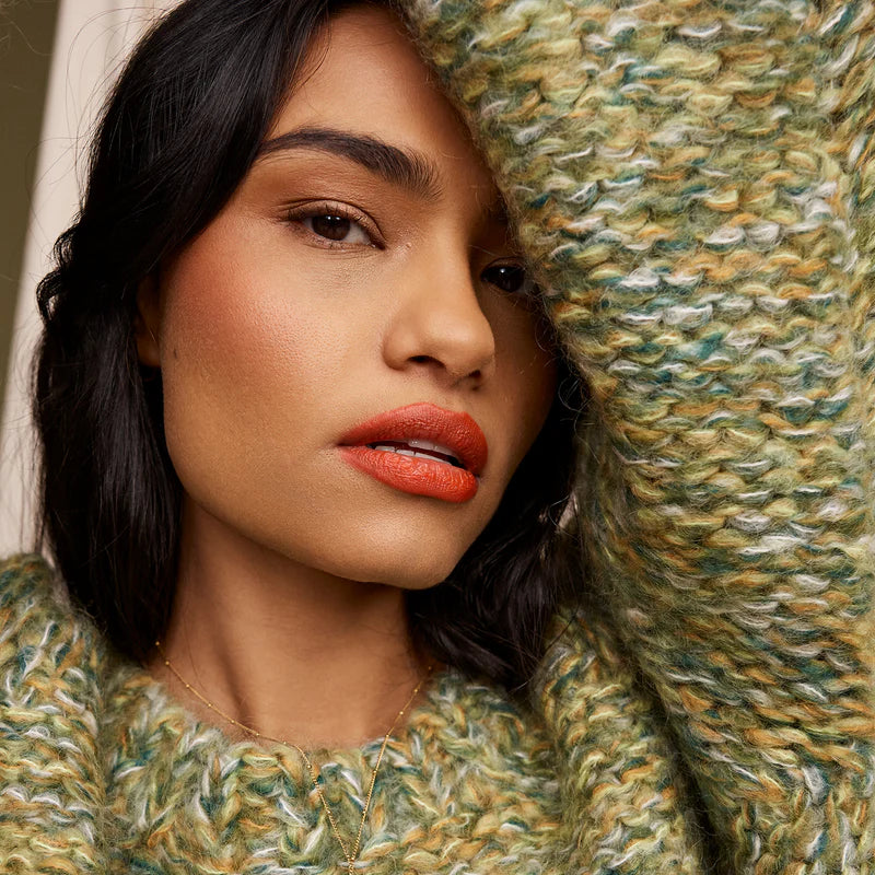 womens green mohair knitwear sweater