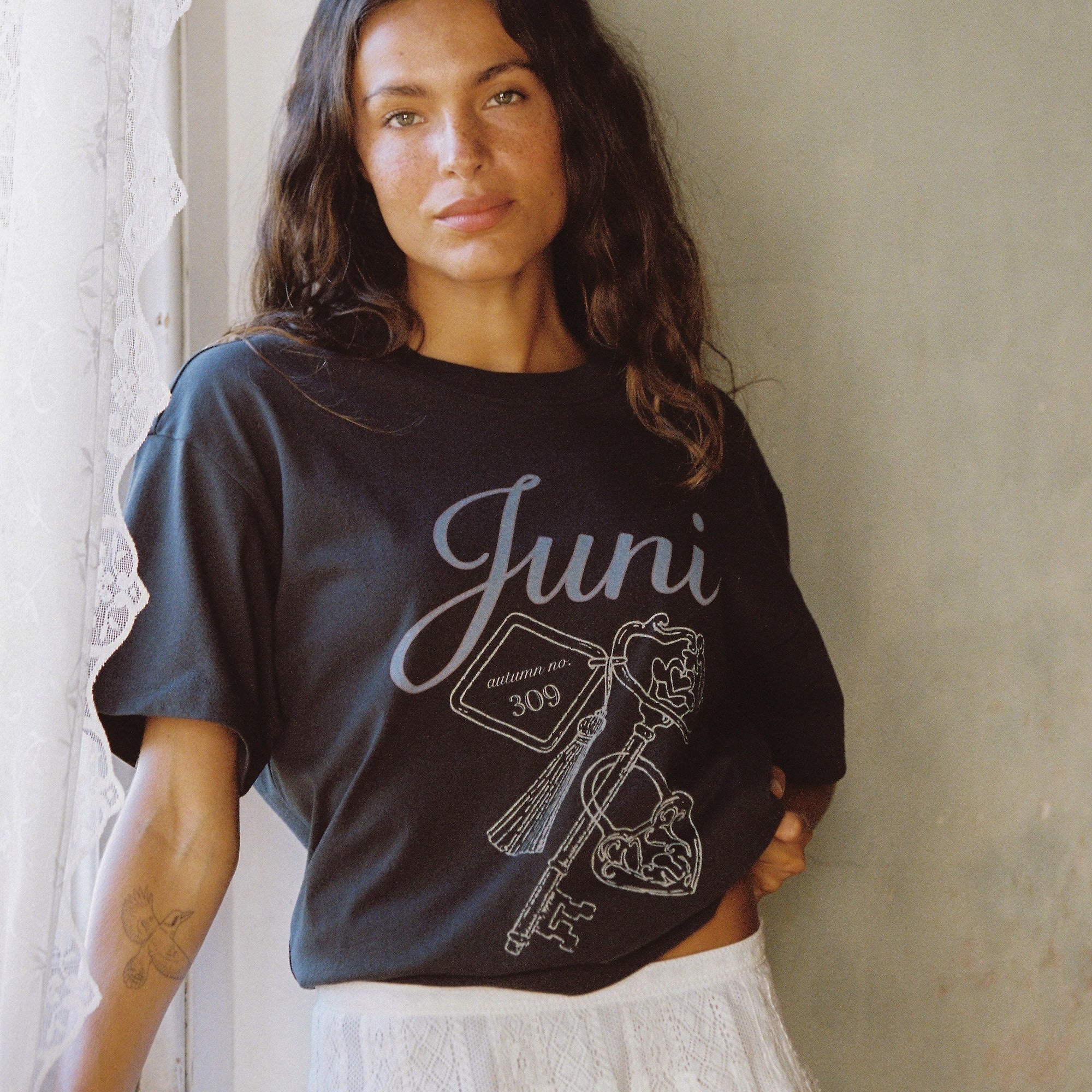 GOTS certified organic cotton tee washed black Australia