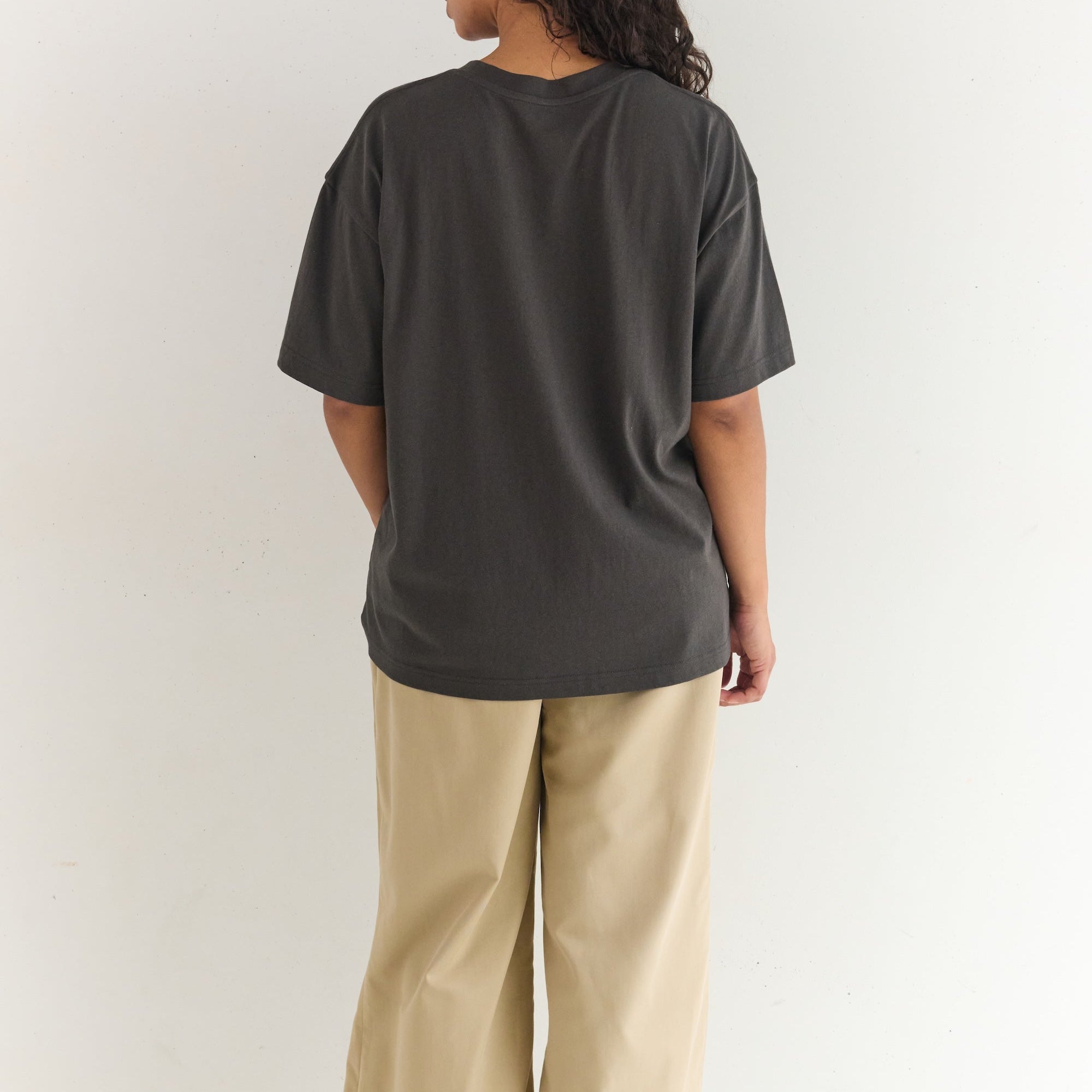 Black oversized cotton tee GOTS certified ethical fashion