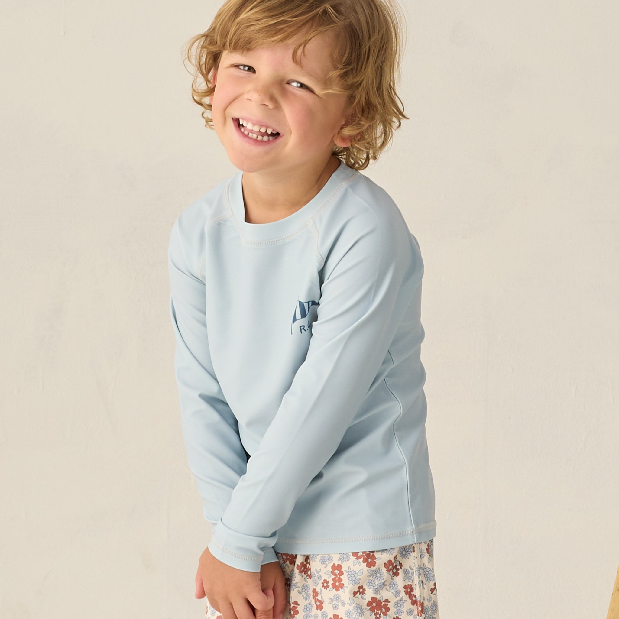 Long Sleeve Rashguard Light Blue | Rylee + Cru