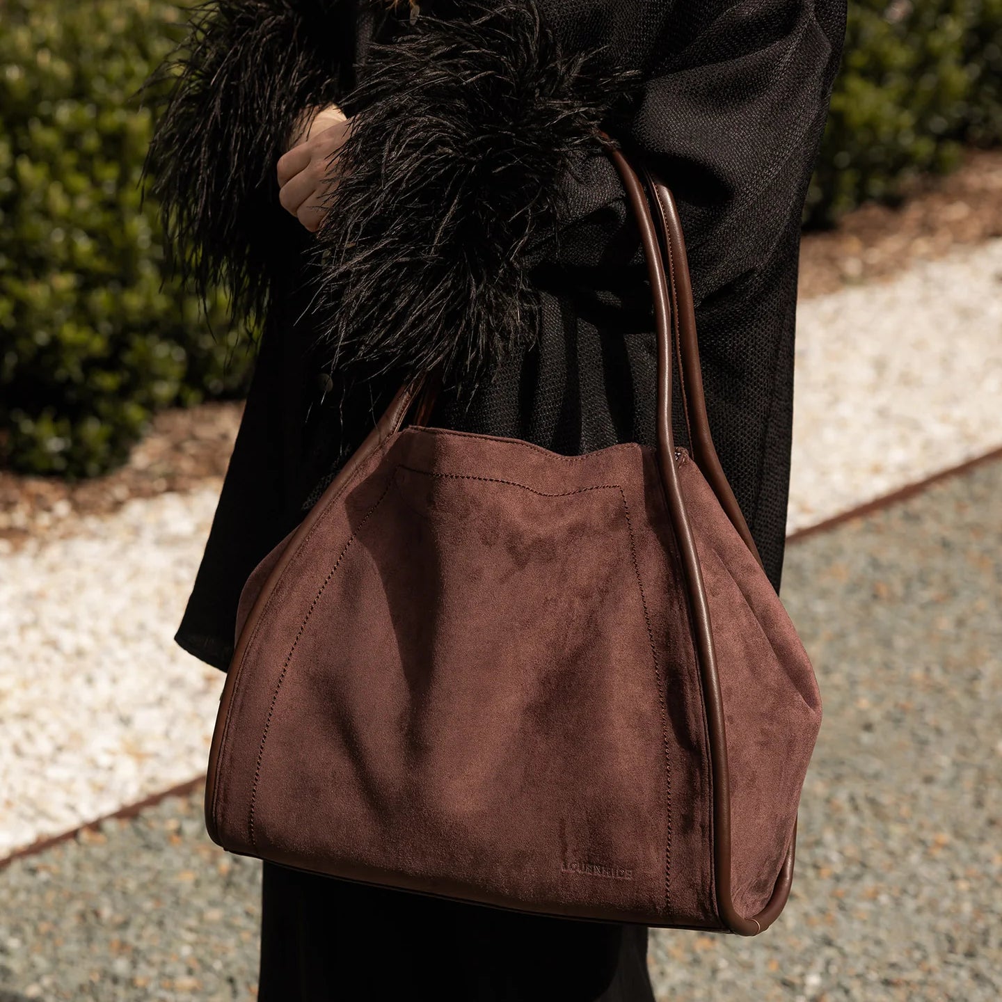 Sutton suedette shoulder bag louenhide