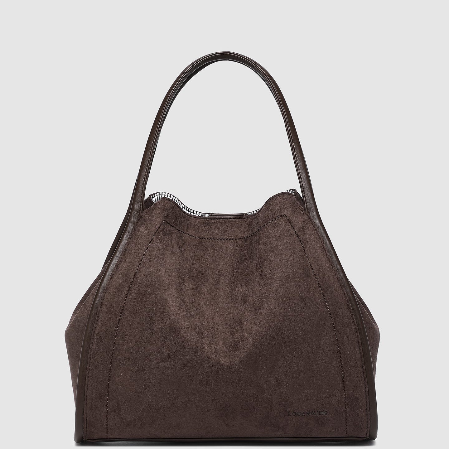 suedette chocolate shoulder bag