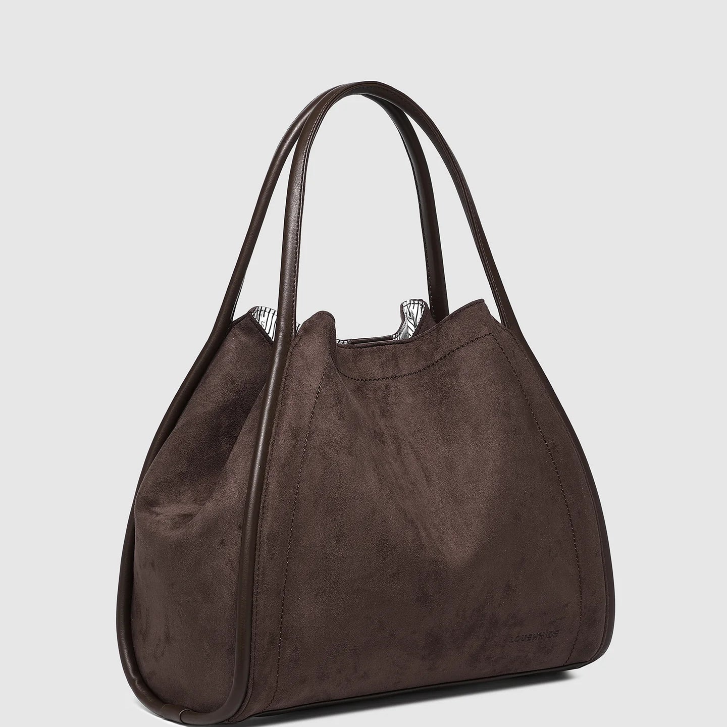 suedette louenhide shoulder bag