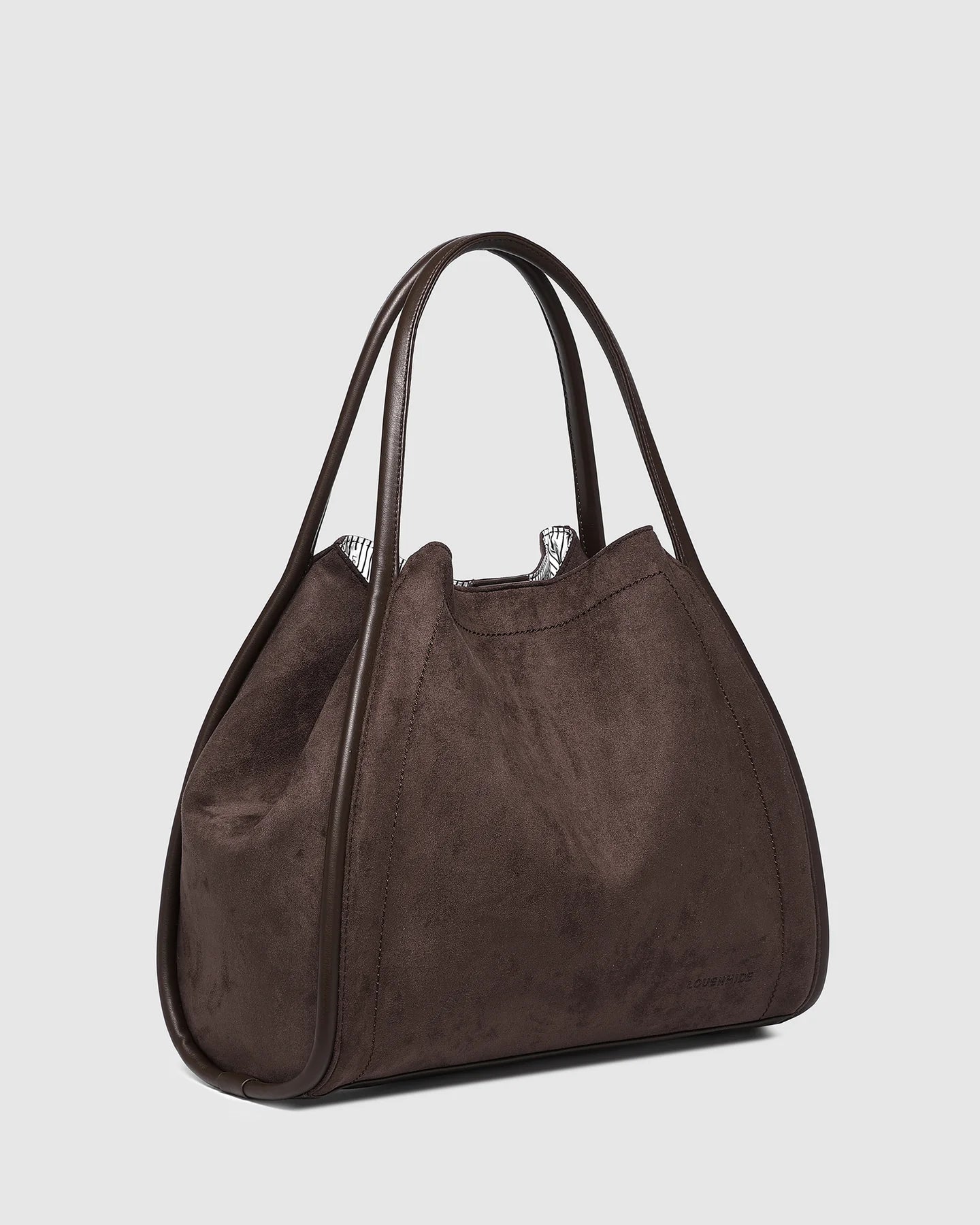 suedette louenhide shoulder bag