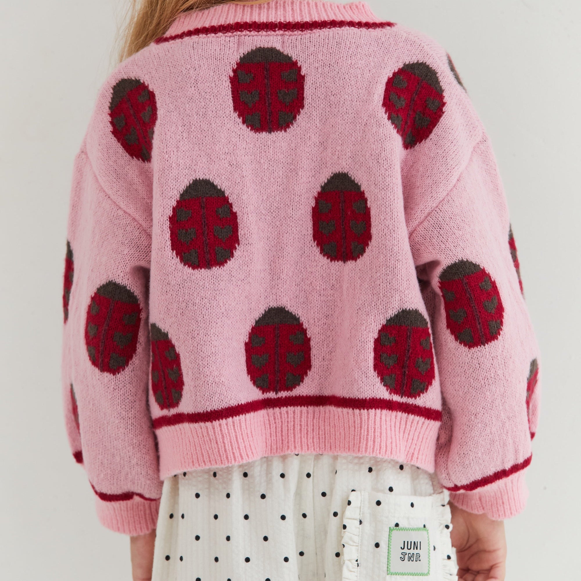 Love Bug Cardigan recycled acrylic wool blend patterned knitwear Juni