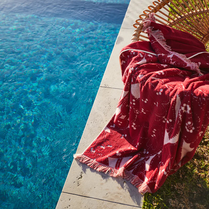 crimson towel by sage and clare