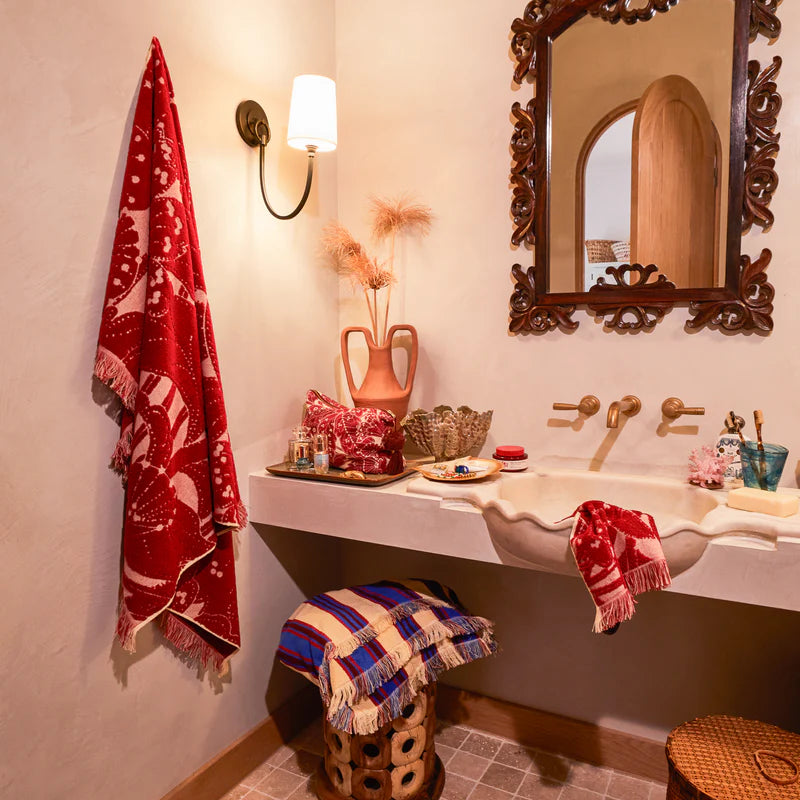 red organic cotton bath towel by Sage & Clare