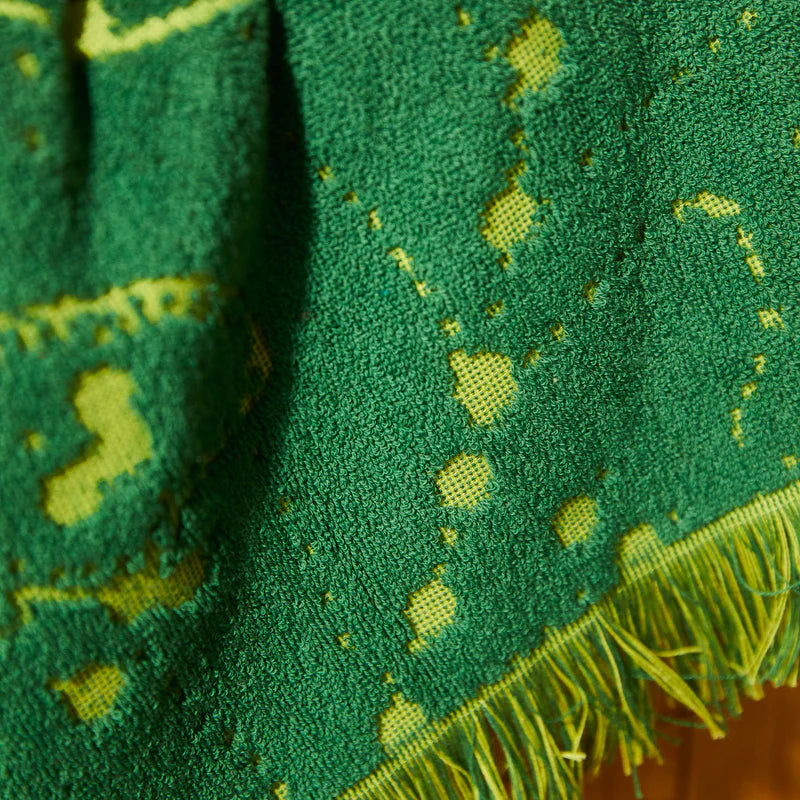 fabric detail of Lucia Bath Sheet Kelp by Sage & Clare
