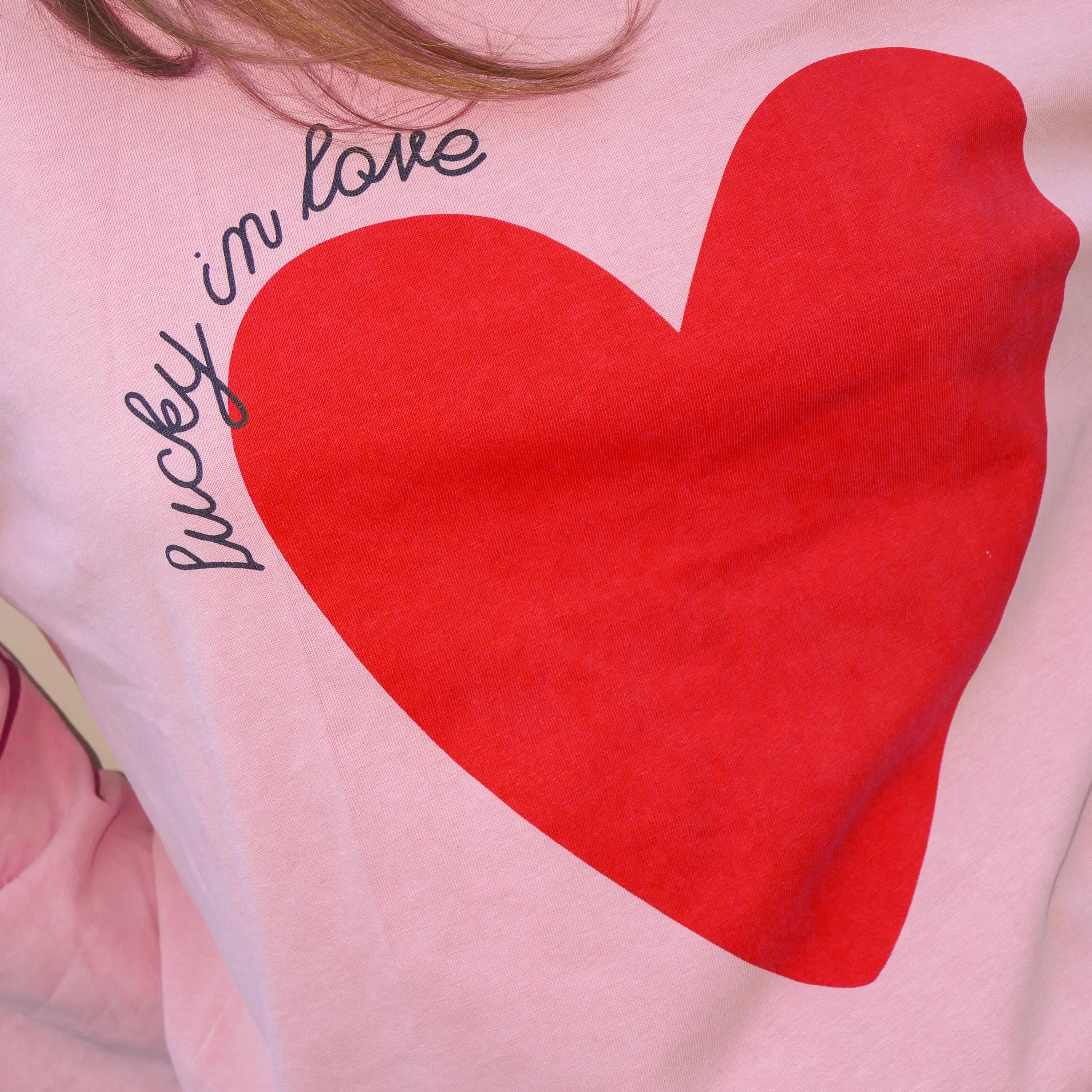 Lucky In Love Tshirt- Vintage Wash Pink by Cartel & Willow