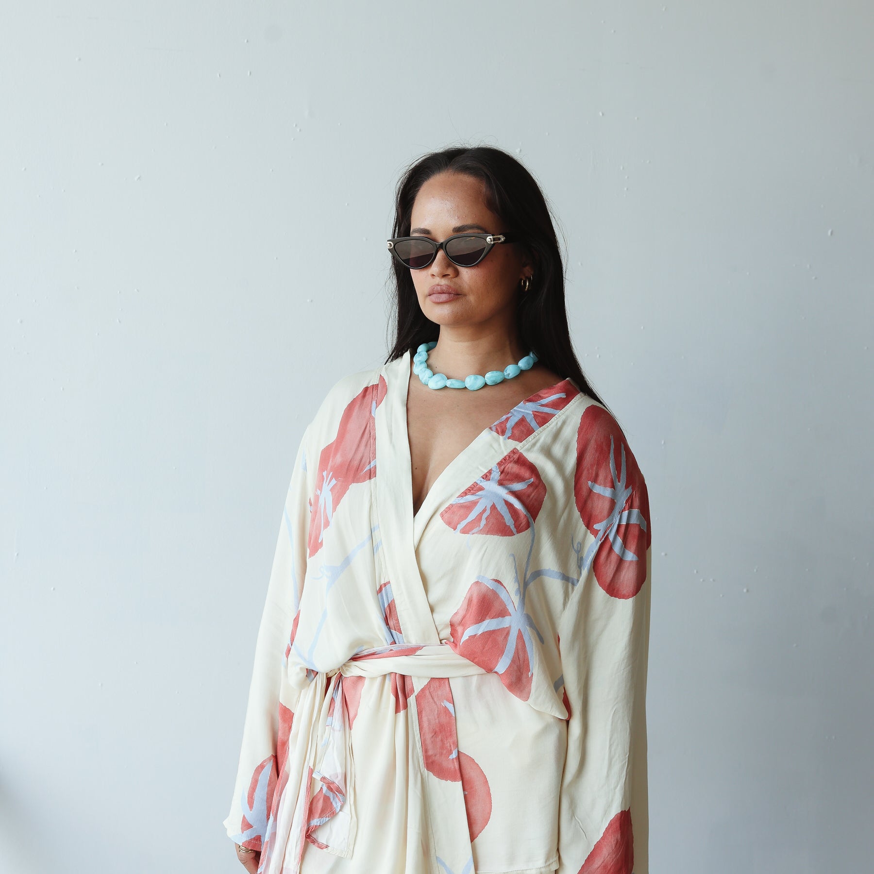 white tomato print robe - Luella Kimono - Tomato Print by By Billie