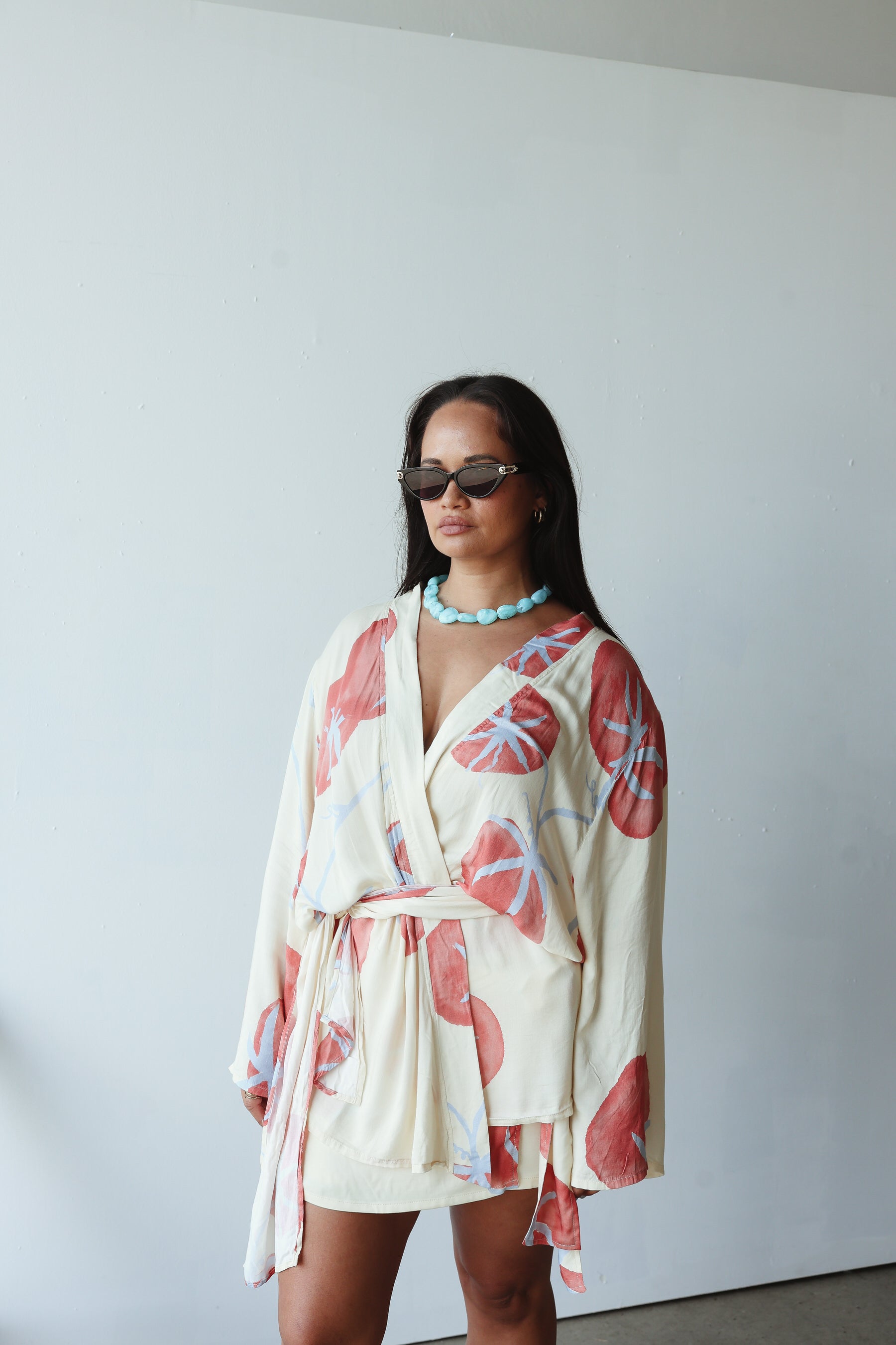 white tomato print robe - Luella Kimono - Tomato Print by By Billie