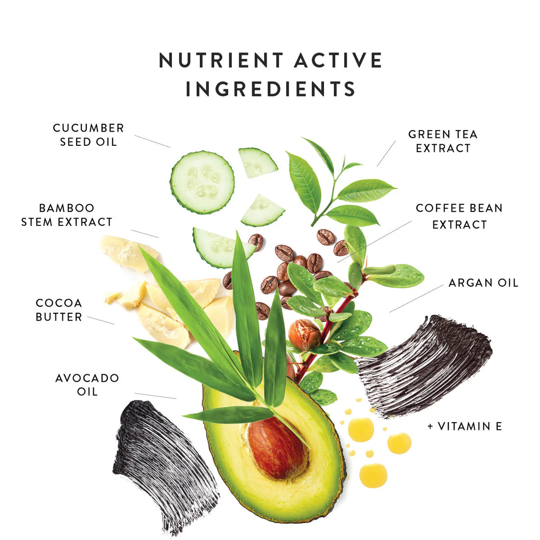 Nurtrient active ingredients list of Luk Beautifood natural Mascara