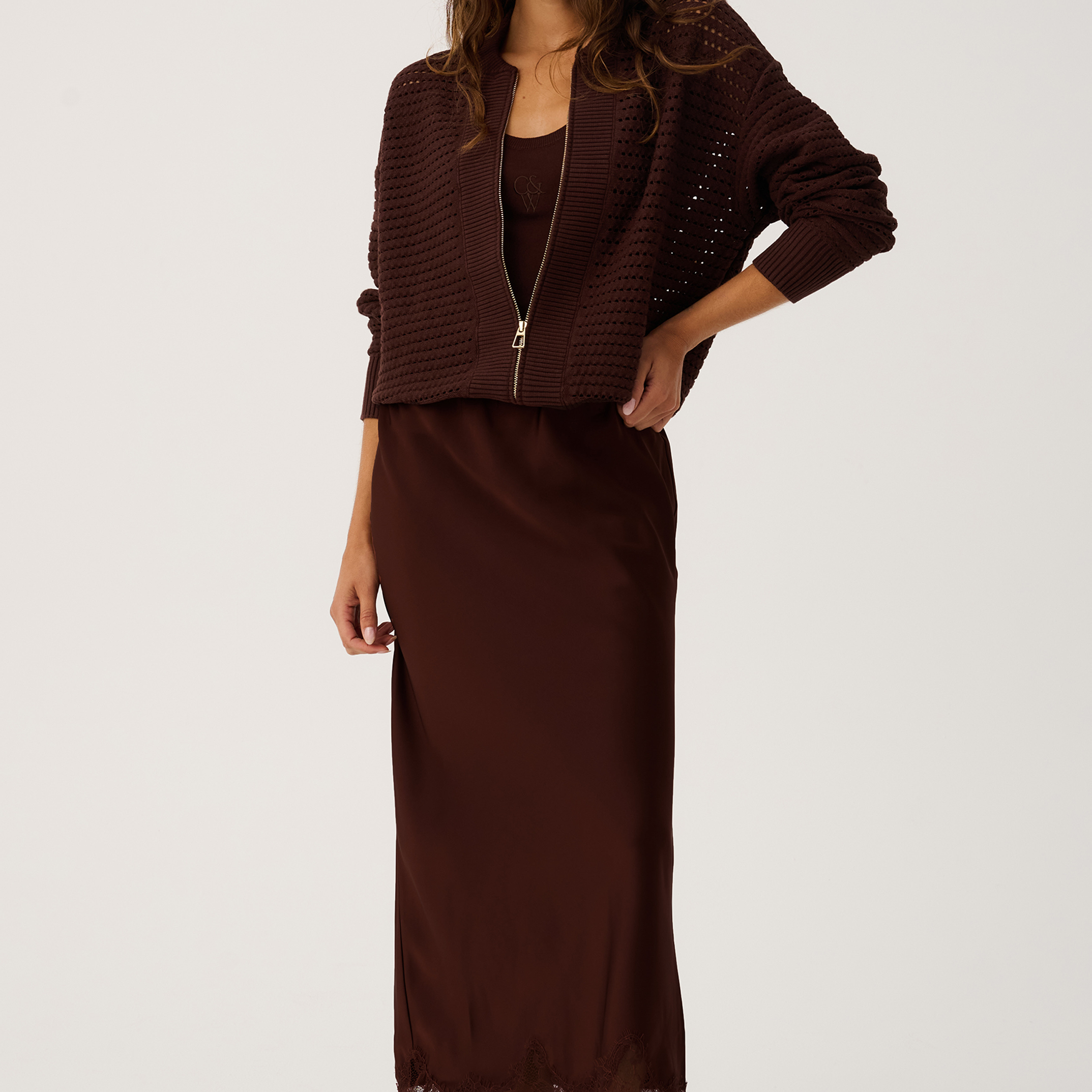 Luna Skirt - Truffle Lace by Cartel & Willow
