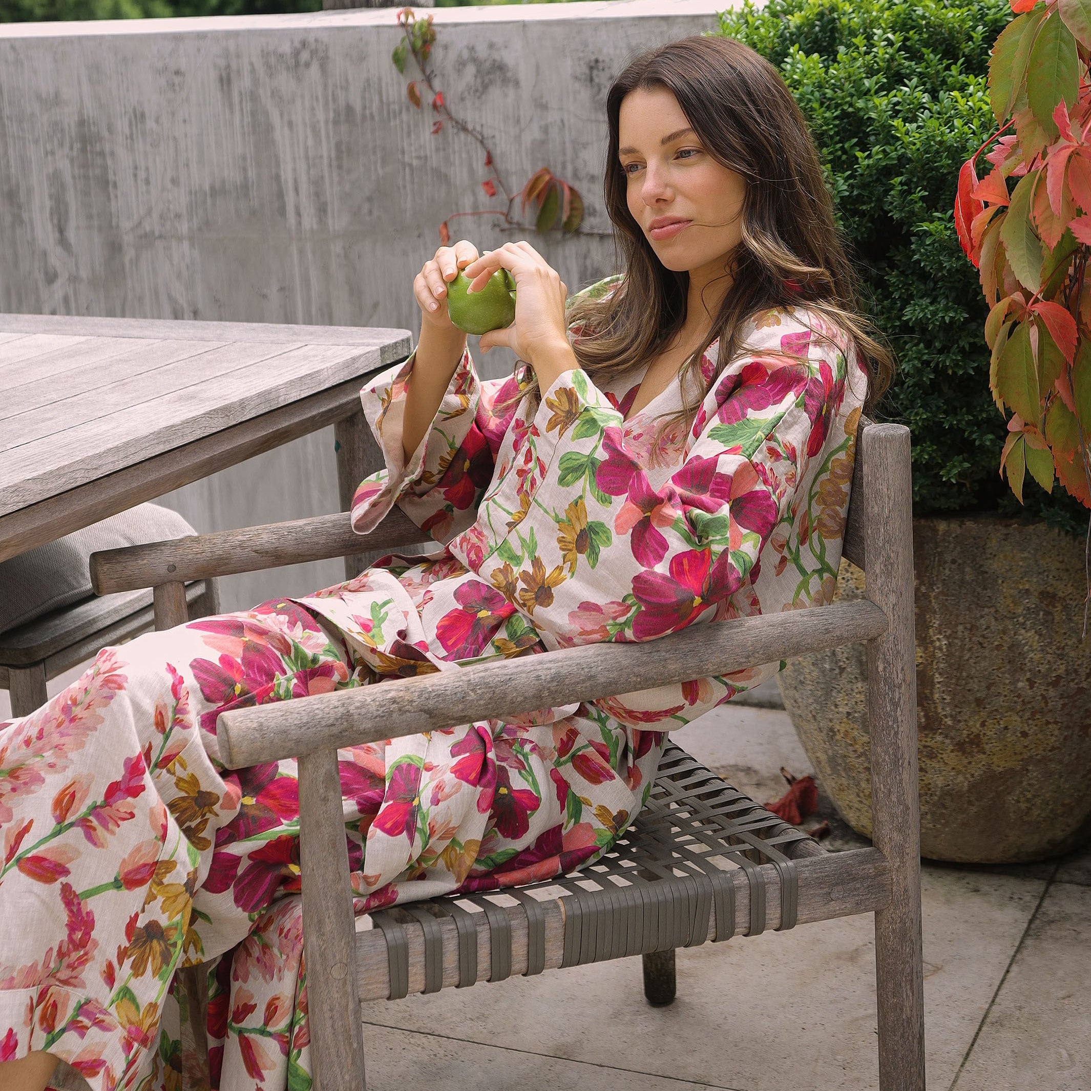 Lupin Multi Linen Robe by Bonnie & Neil