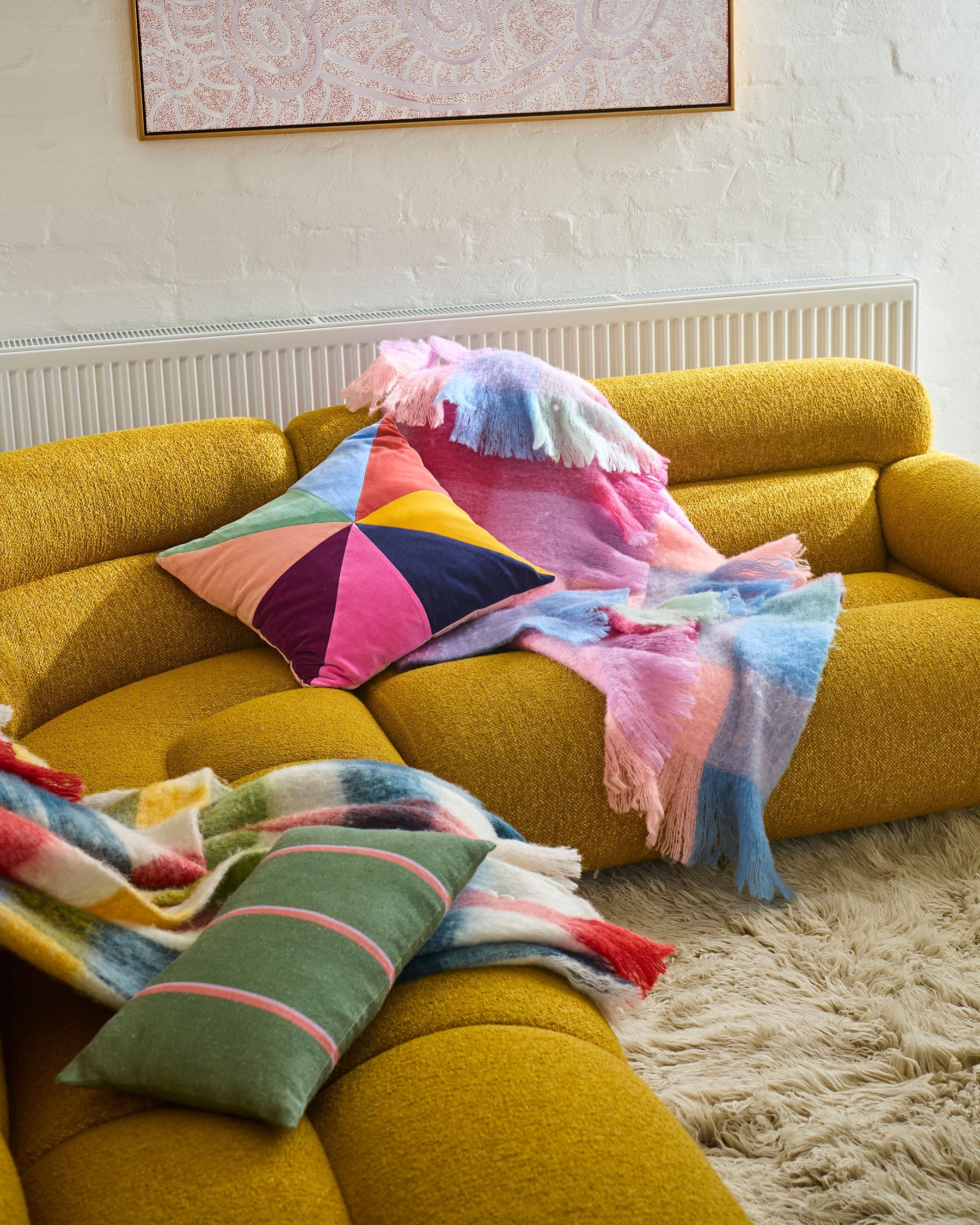 Kip & Co Lustre Panelled Velvet Cushion