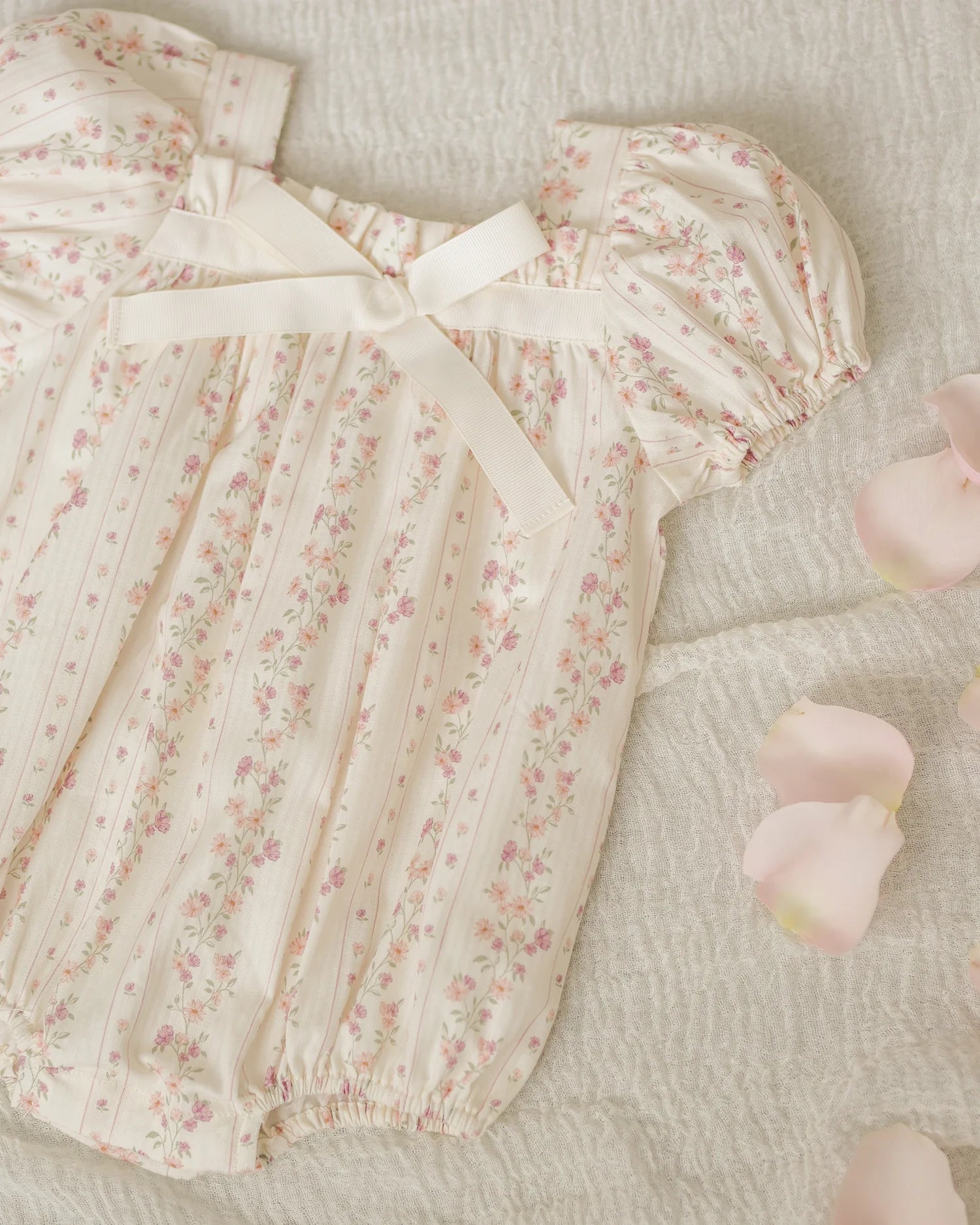 Lyla Romper Floral Stripe by Noralee