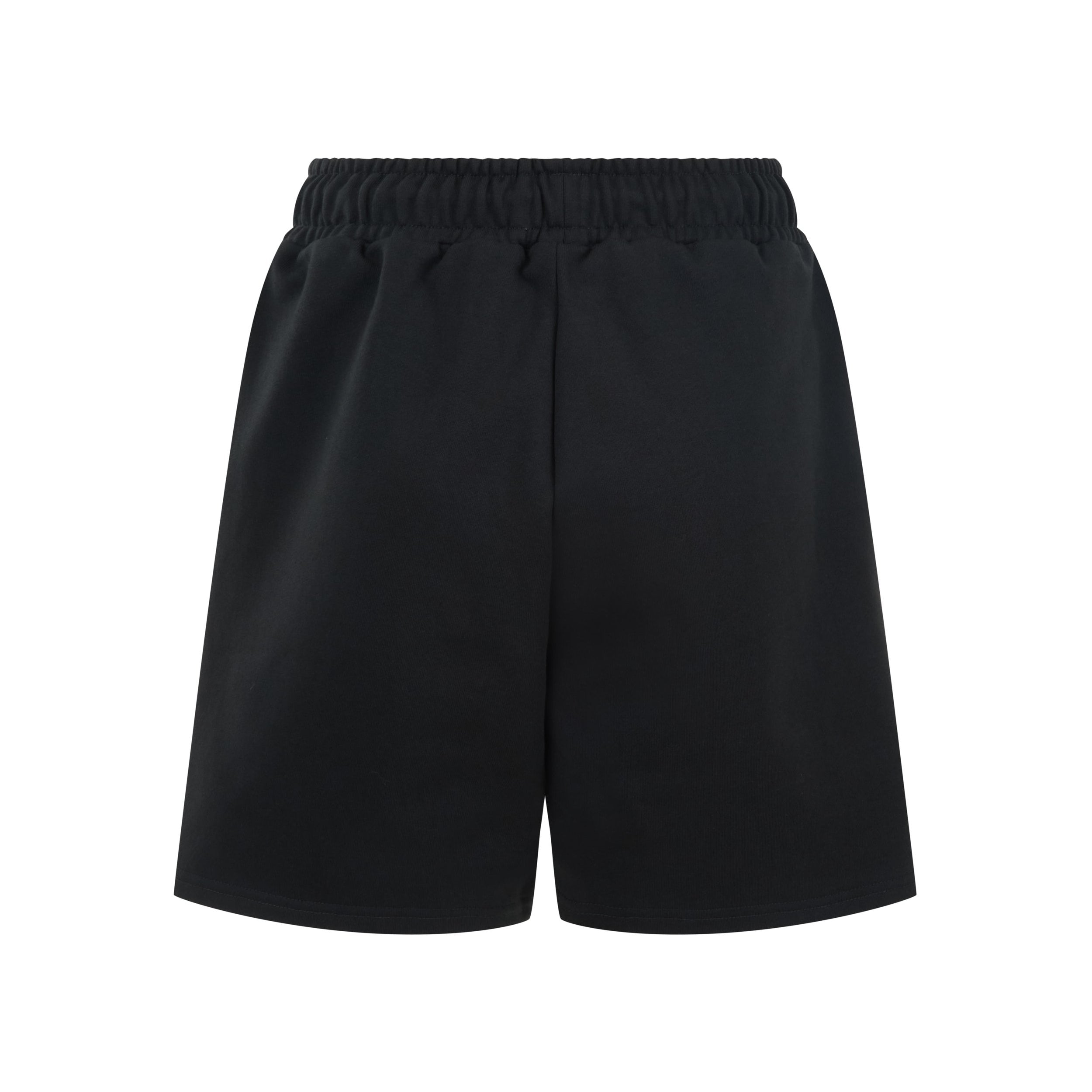 Back view of Sea Street Metallic Boy Track Short in washed black showing plain design and elastic waistband