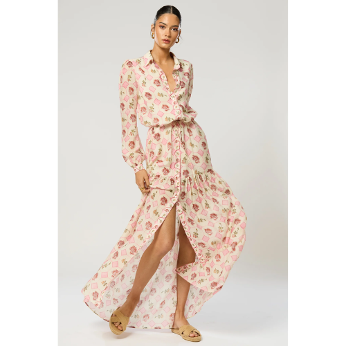 Mabel Button Maxi Dress by Winona with long sleeves and made from soft flowing rayon