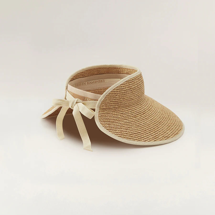 back of Mai - Natural/Sand visor by Helen Kaminski