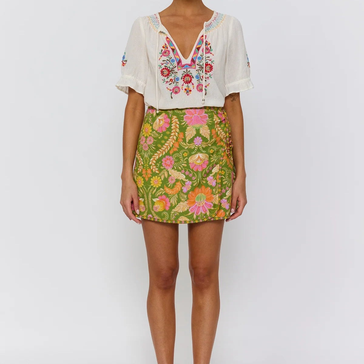 model shot Maison mini skirt