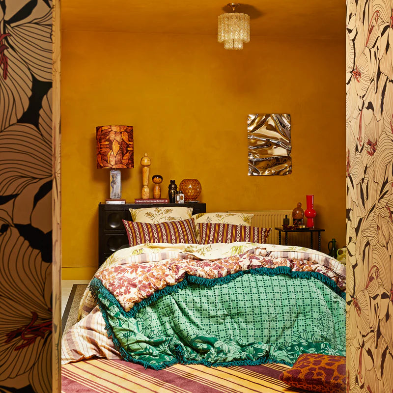 Green Mallorie velvet blanket by Sage & Clare