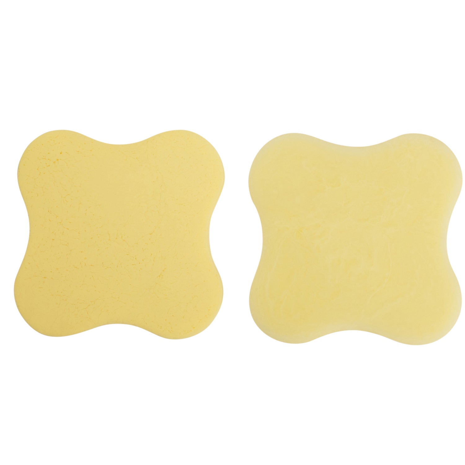 Set of 2 aspen gold resin coasters with curved square shape, flat lay showing both coasters side by side