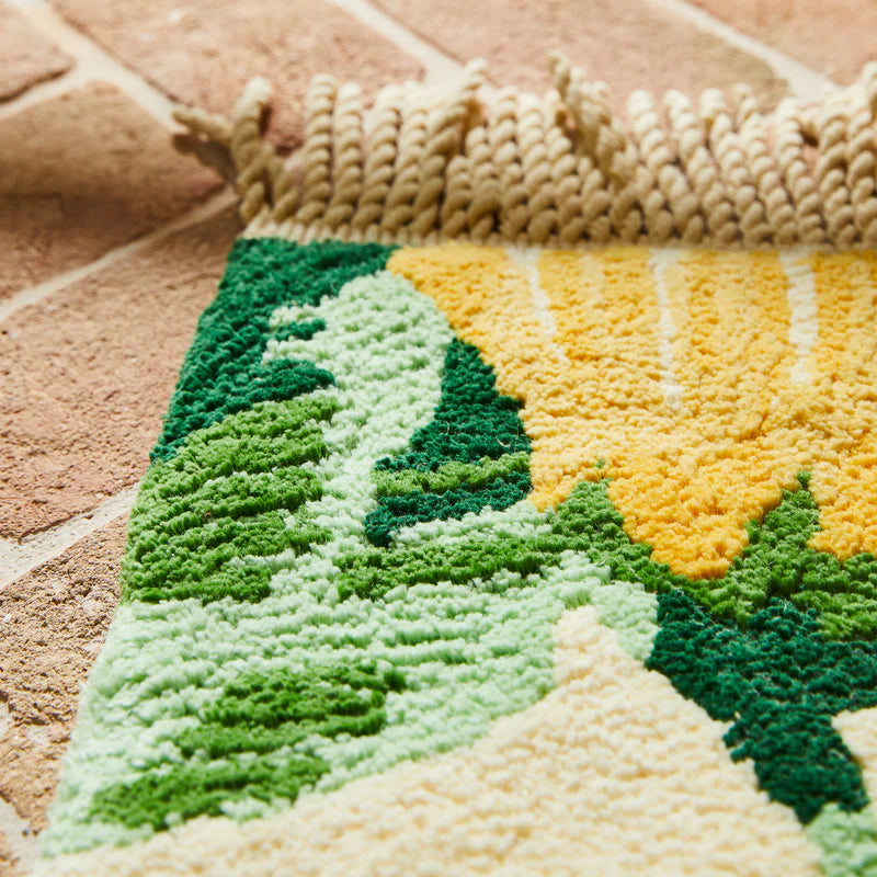 fabric detail of Margaret Bath Runner by Sage & Clare. GOTS certified organic cotton. 120 x 50xm + fringe