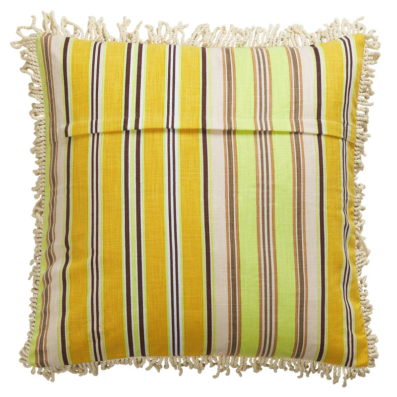 back details of Margaret Fringe Cushion - Clay by Sage & Clare