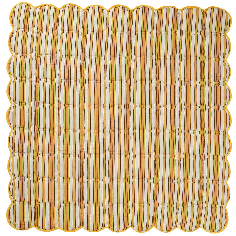 retro stripe bedspread pattern - Margaret Scalloped Coverlet by Sage & Clare