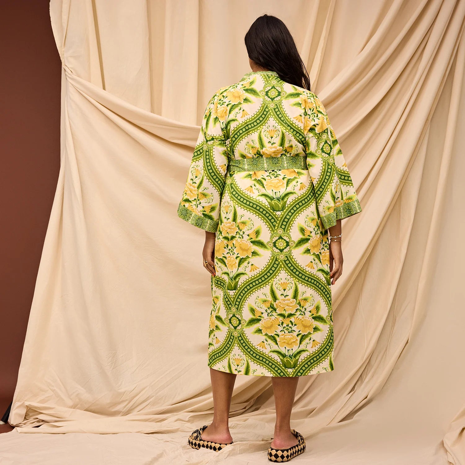 back details of Margaret Cotton Robe by Sage & Clare