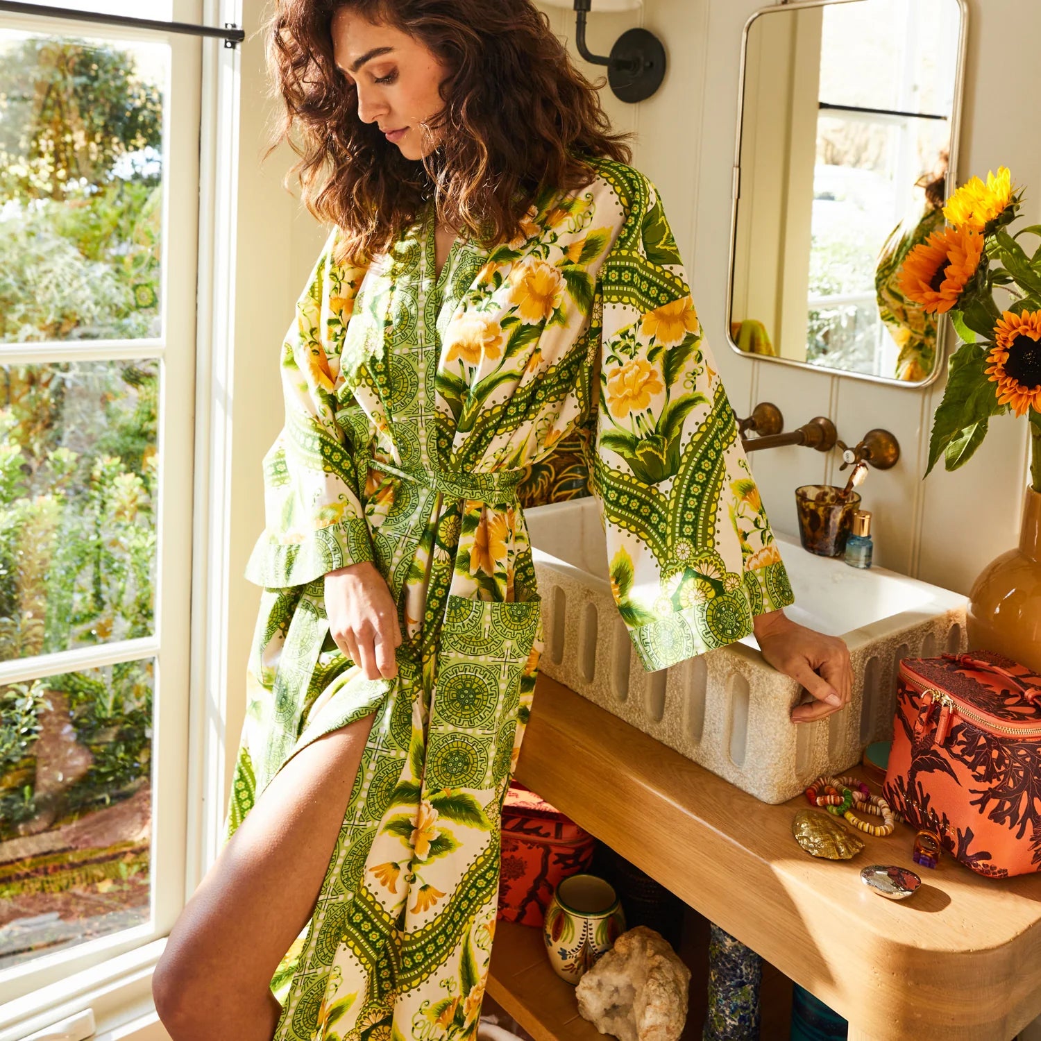 Fabric details of Margaret Cotton Robe by Sage & Clare