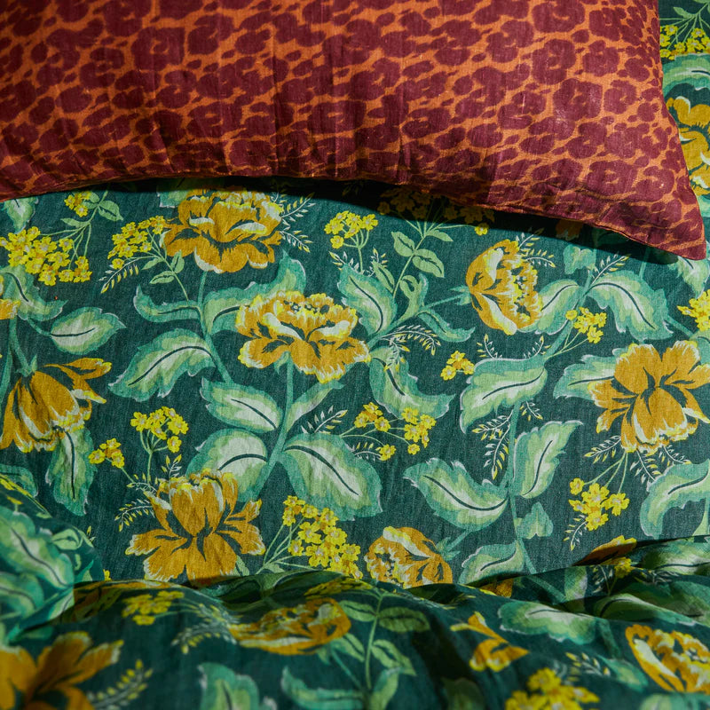 Margot Linen Quilt Cover Forest by Sage & Clare