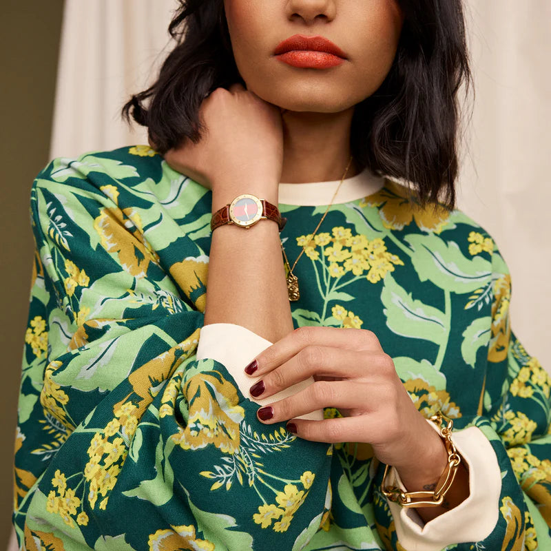 comfortable organic cotton womens sweater with floral print