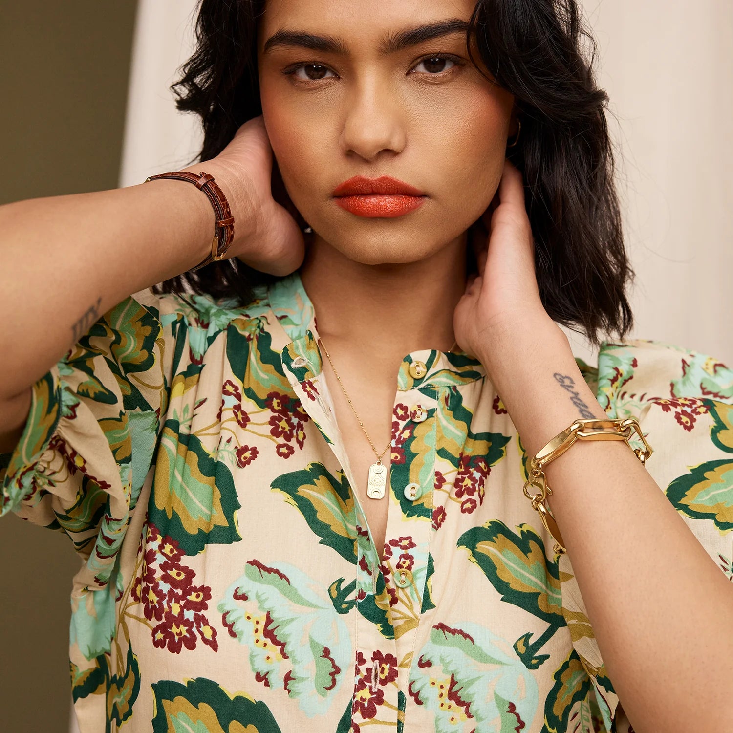 neck detail of Margot Dress by Sage and Clare