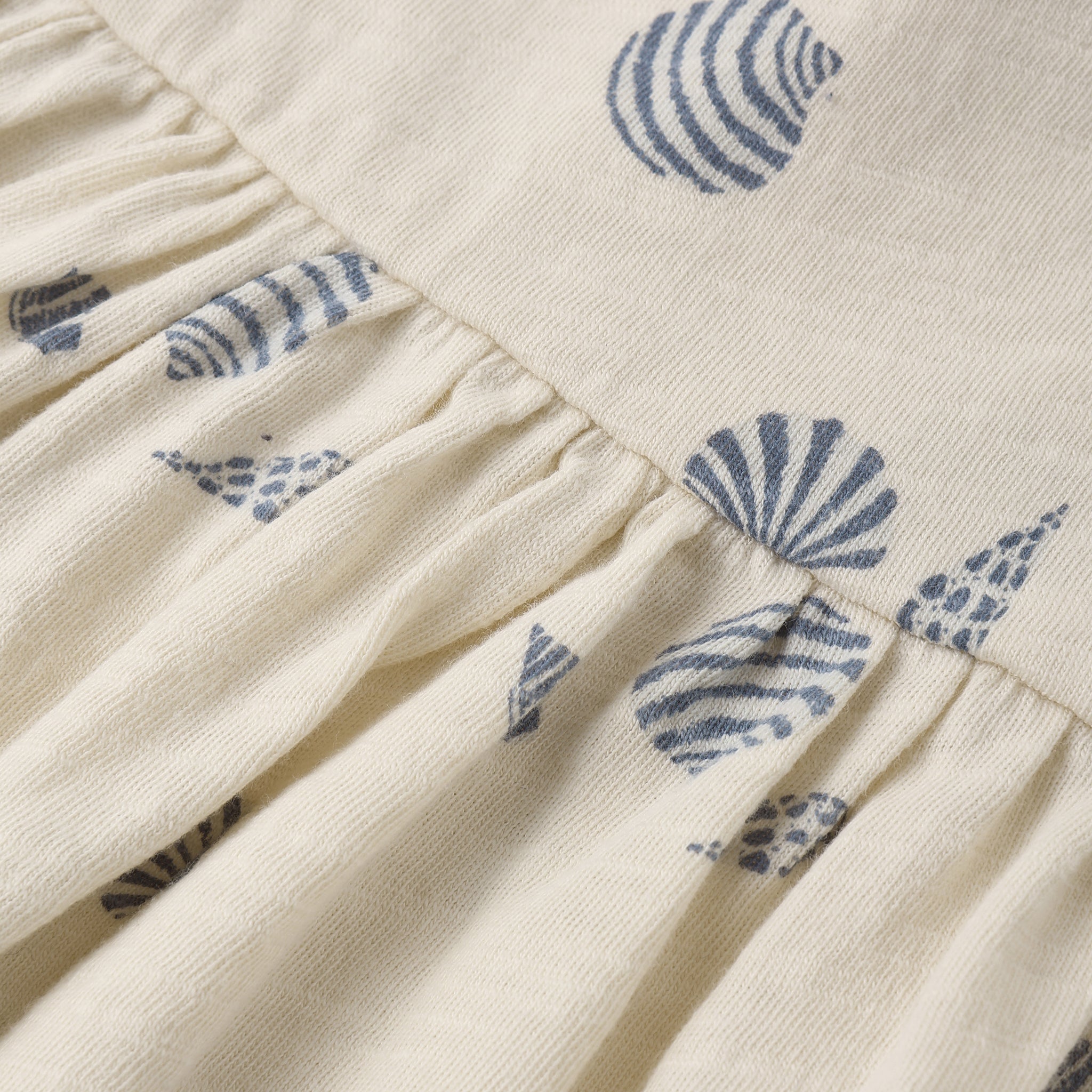Close up of fabric and print on the Mariposa Seashell Dress | Rylee + Cru