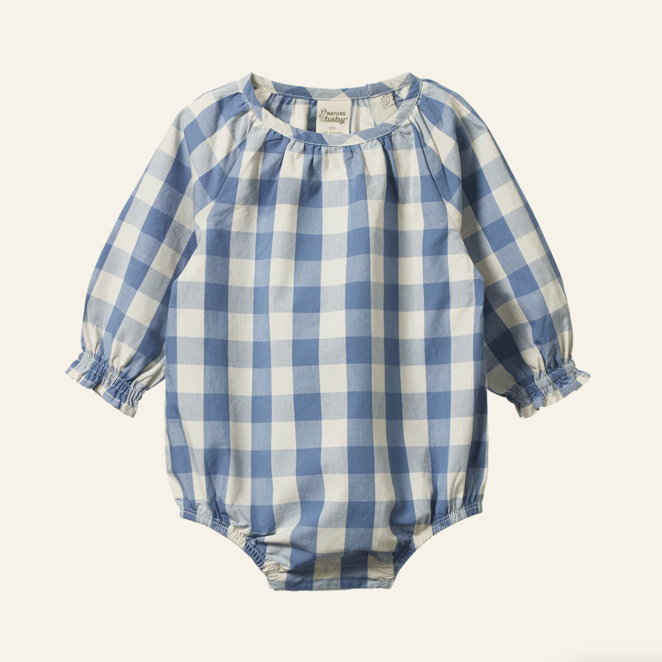 Meadow Bodysuit Gingham - Bluebelle Check | Nature Baby