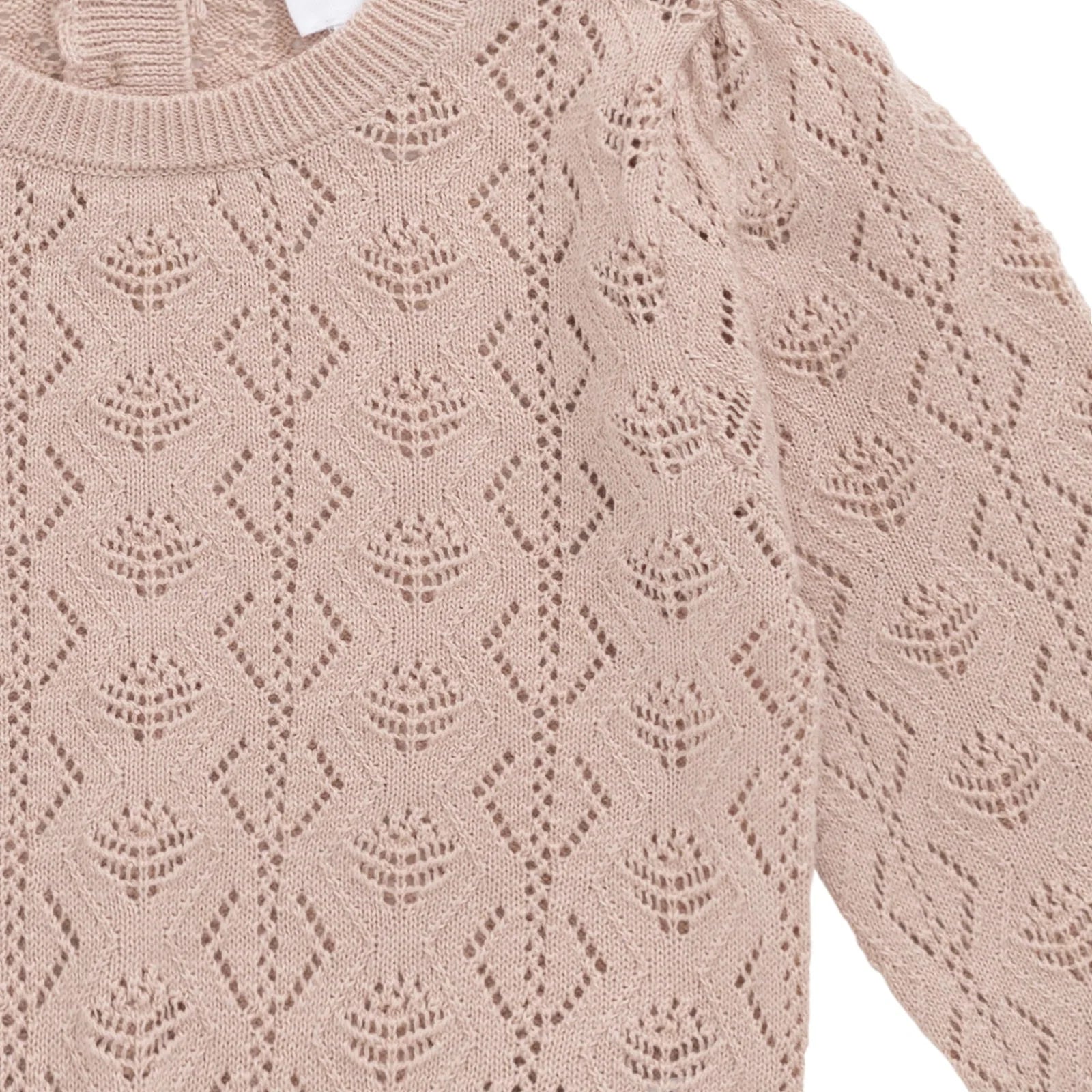 Fabric details close up of 100% cotton Mila Jumper Chalky Pink By Jamie Kay