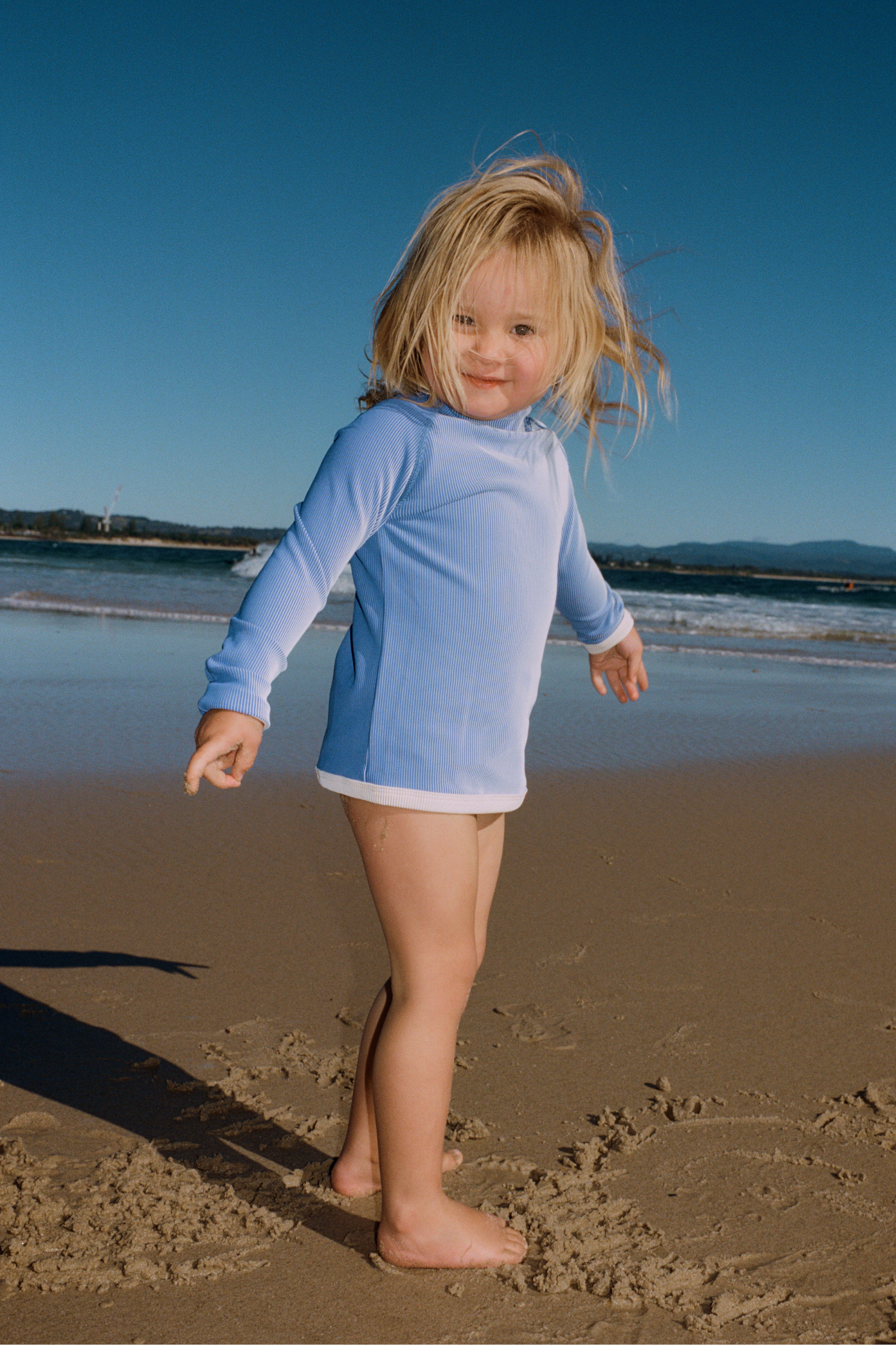buy Sea Blue Mini Stripe Rashie - Sea Blue online Australia