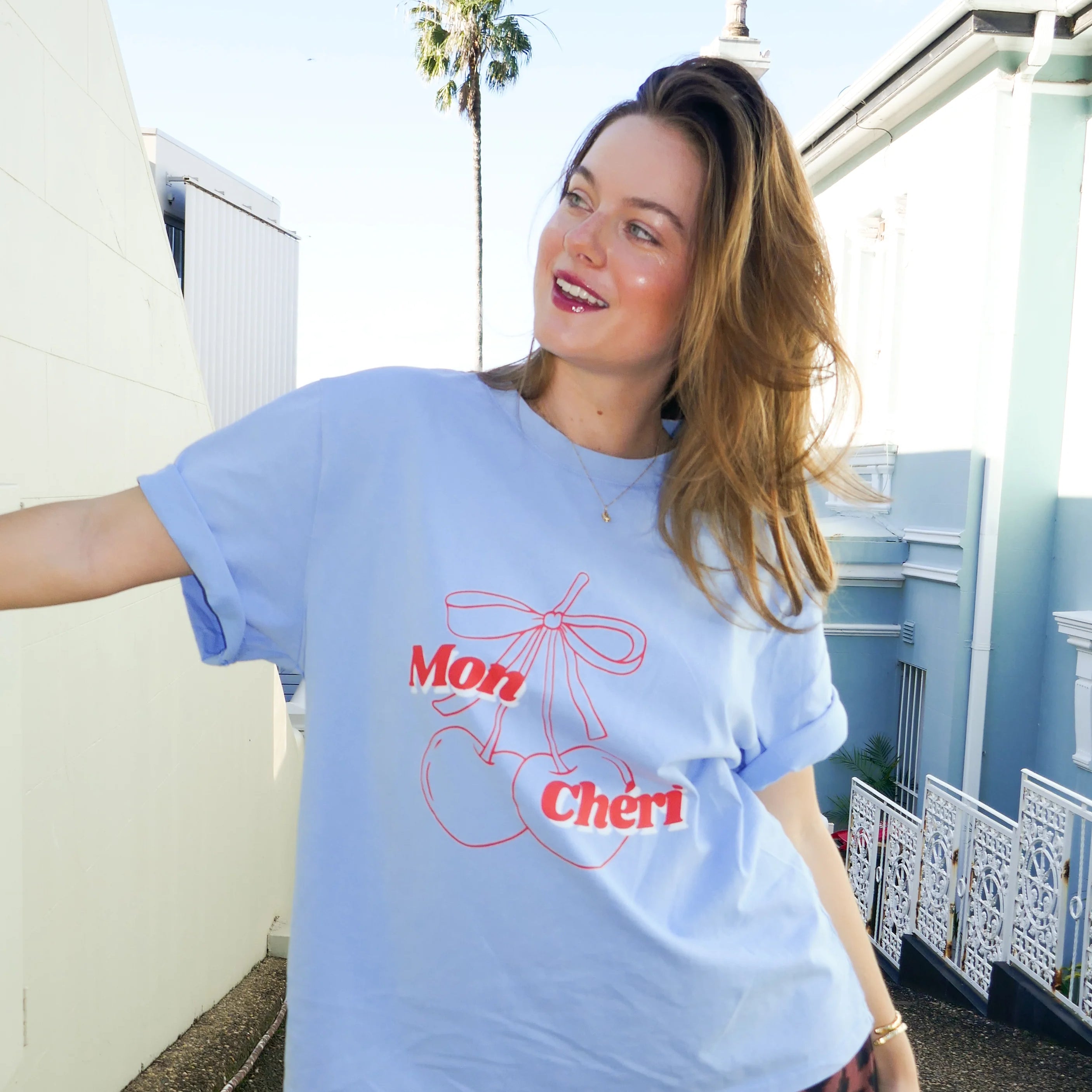 Mon Cheri - Vintage Wash Cornflower Blue / Red by Cartel & Willow