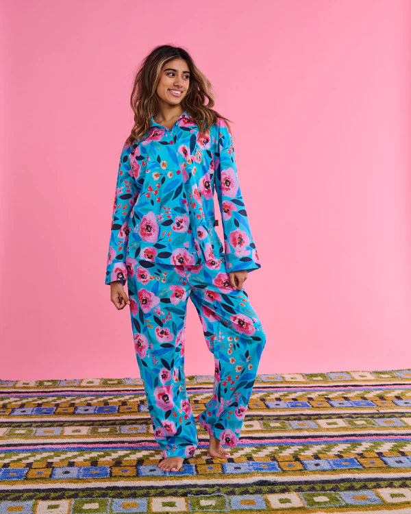 Morning harvest organic cotton long sleeve shirt & pant pyjama set by Kip & Co