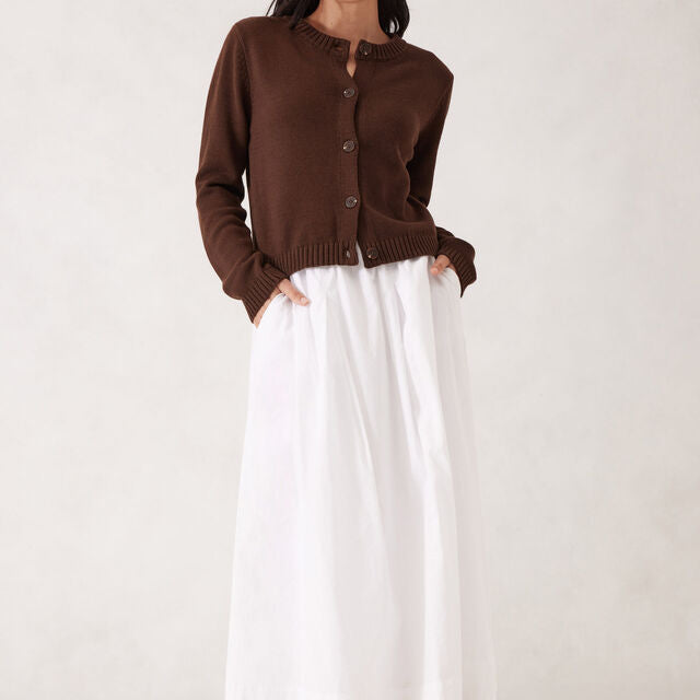 Nelly long sleeve knit cardi chocolate brown by Ceres Life
