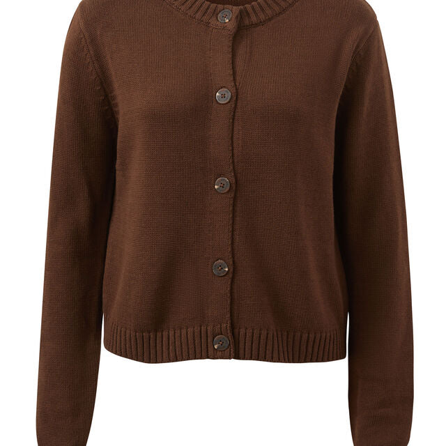 Nelly long sleeve knit cardi chocolate brown by Ceres Life